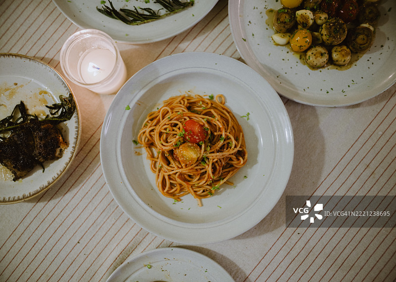 意大利面的特写镜头图片素材