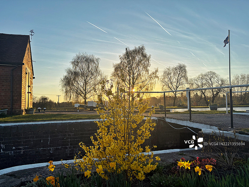 诺尔锁，格兰德联盟运河，索利哈尔图片素材