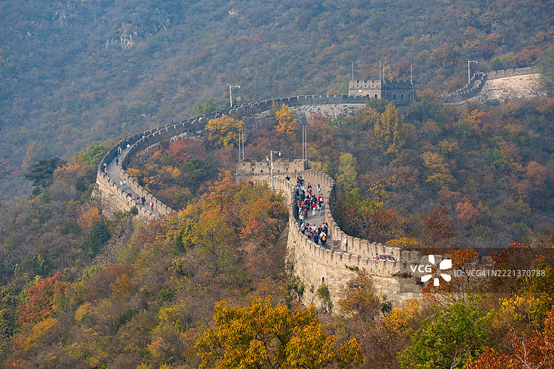 中国长城慕田峪段的美丽秋景图片素材