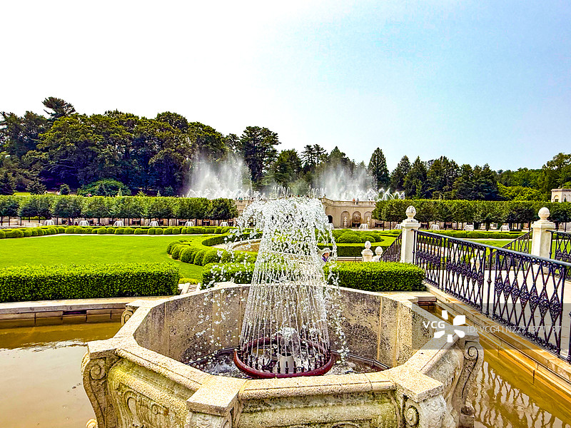 宾夕法尼亚州肯尼特广场的朗伍德花园主喷泉花园表演图片素材