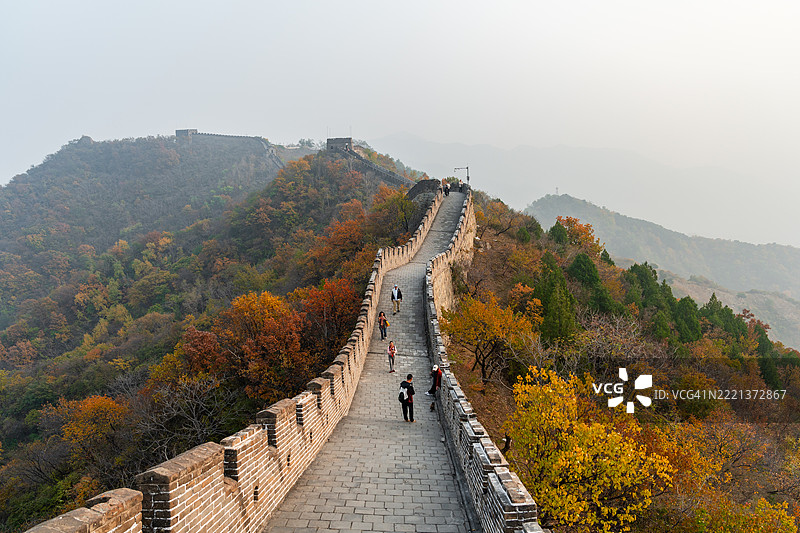 中国长城慕田峪段的美丽秋景图片素材
