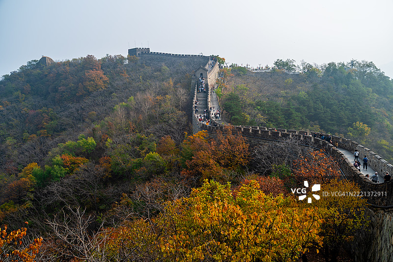 中国长城慕田峪段的美丽秋景图片素材