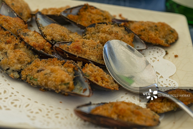 蒜香焗贻贝图片素材