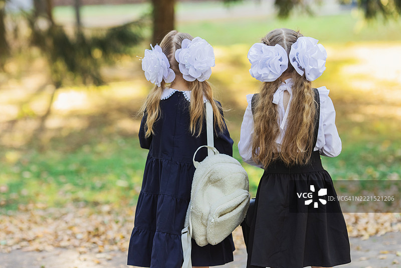 身穿校服的女学生背影图片素材