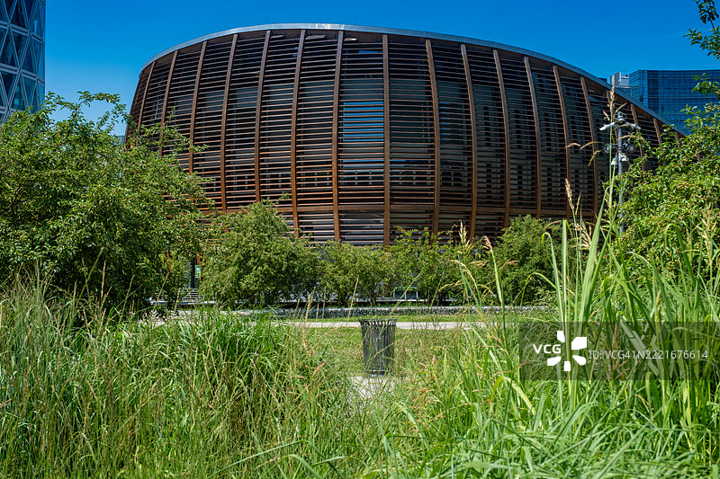 米兰：IBM工作室的木质建筑图片素材