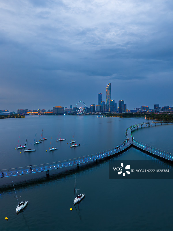 金鸡湖IFS全景高视角图片素材