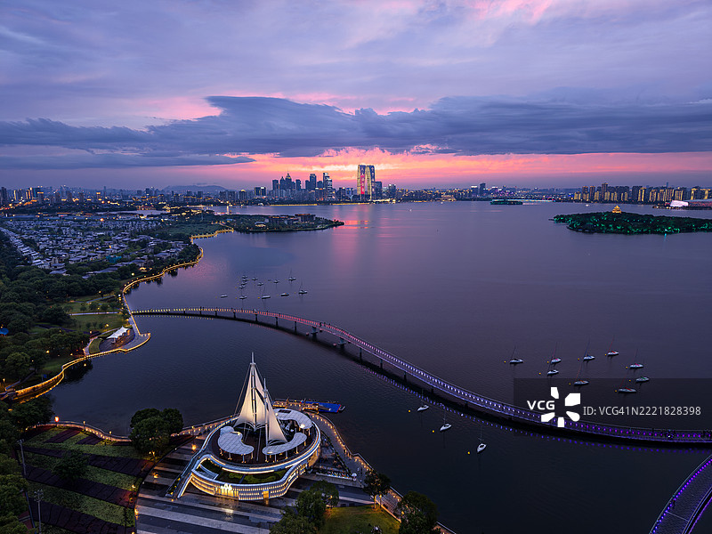 金鸡湖IFS全景高视角图片素材