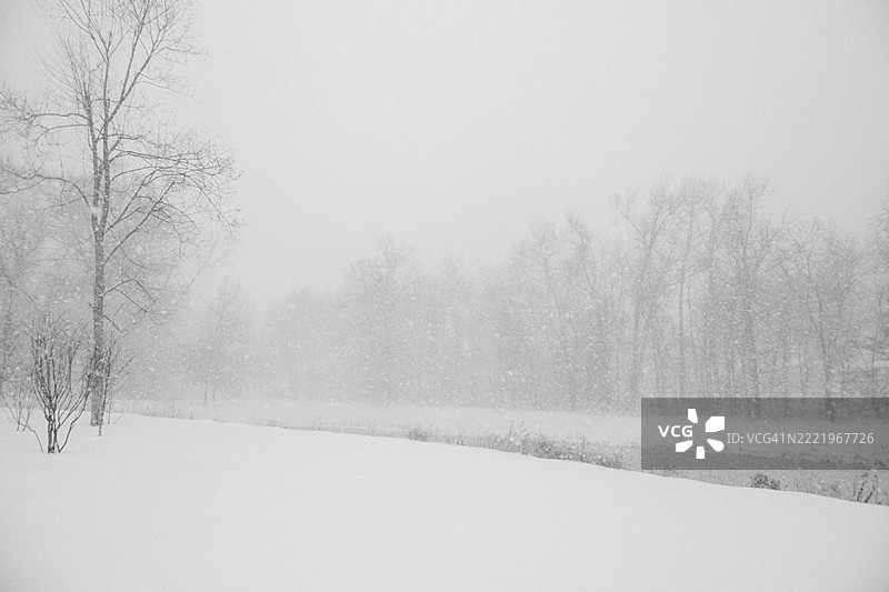 康涅狄格州的冬季暴风雪图片素材