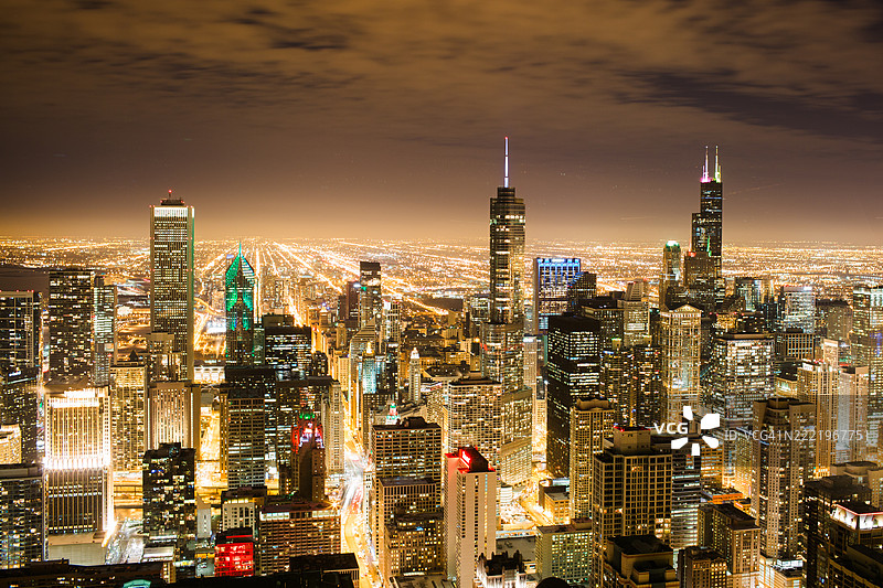 芝加哥的夜景图片素材