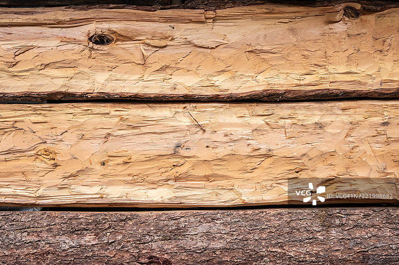 老旧木板纹理和背景的全景拍摄。图片素材