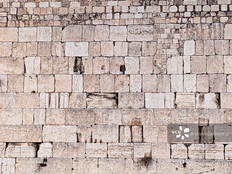 耶路撒冷，古老城市中的西墙，局部视图，全景展示图片素材