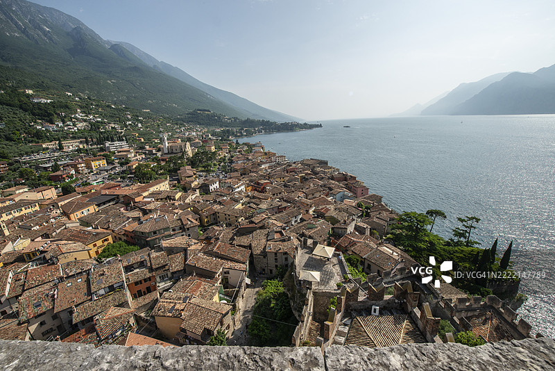 意大利欧洲威尼托马尔切西内斯卡利杰罗城堡的地中海式屋顶图片素材