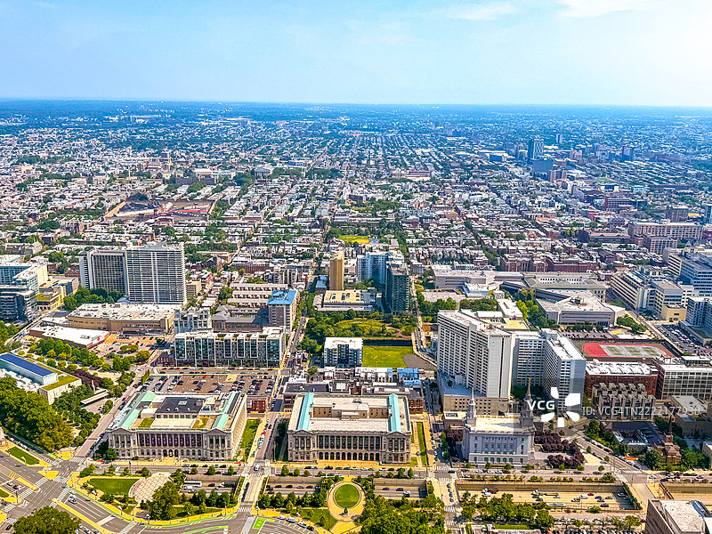 费城四季酒店的天空高处景观图片素材