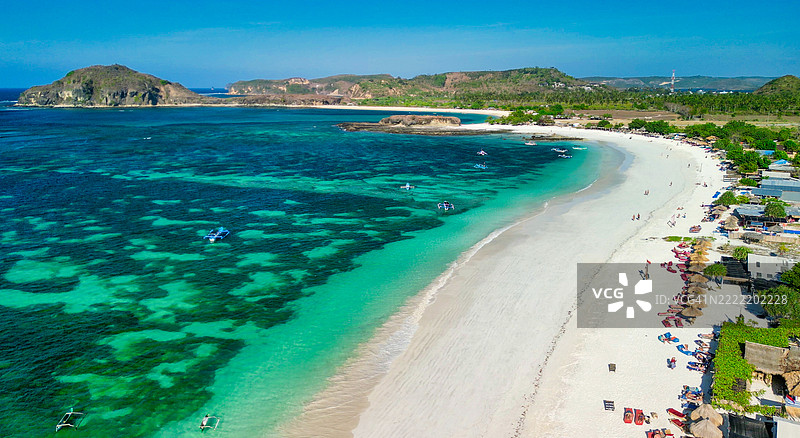 印度尼西亚龙目岛的安邦海滩鸟瞰图图片素材