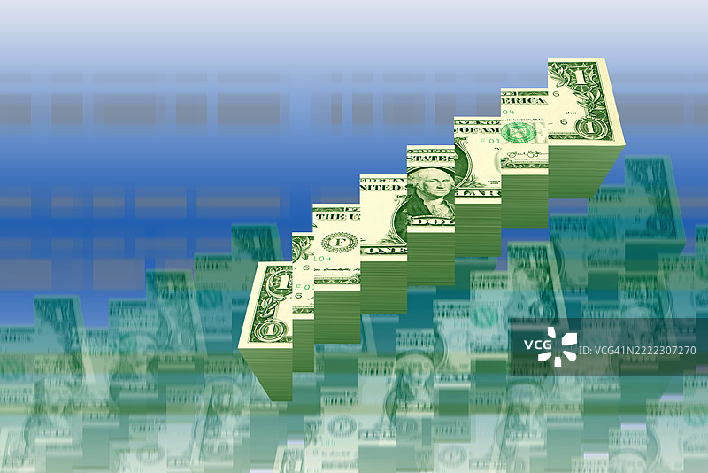 货币增长概念 - 美元阶梯图片素材