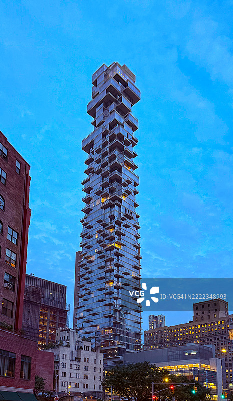56伦纳德街，一座位于纽约市曼哈顿市中心的高层公寓大楼图片素材
