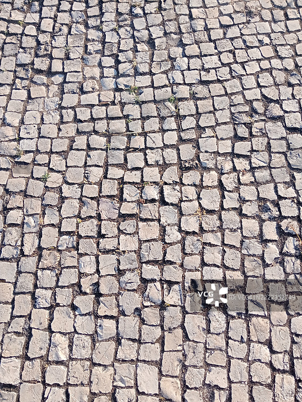 里斯本，葡萄牙的鹅卵石全景照片图片素材