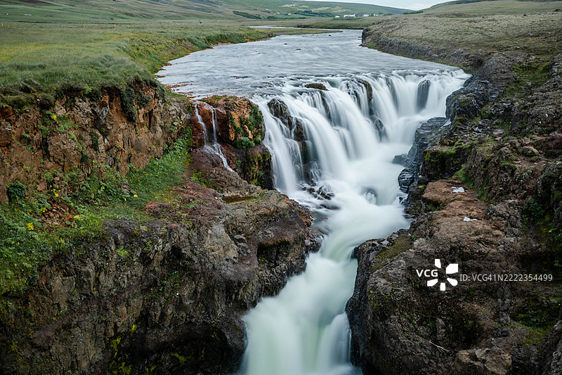 冰岛的瀑布景观图片素材