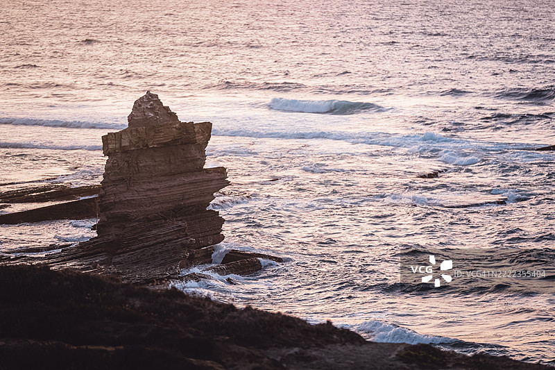 傍晚时分的佩尼谢，梦幻般的景色，葡萄牙莱里亚图片素材