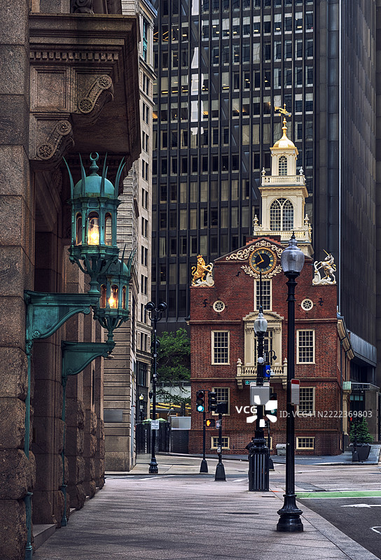 波士顿的街道和人行道图片素材