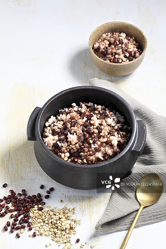 红豆米饭配薏米图片素材