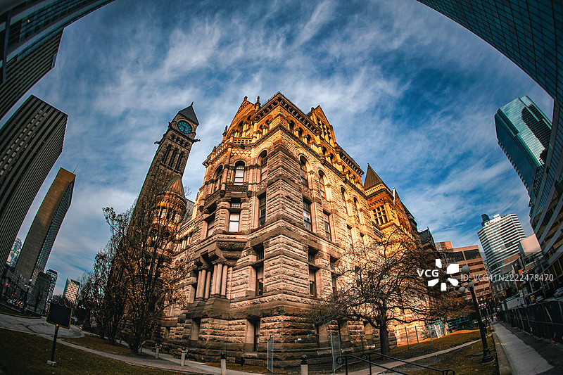 老市政厅与多伦多天际线图片素材