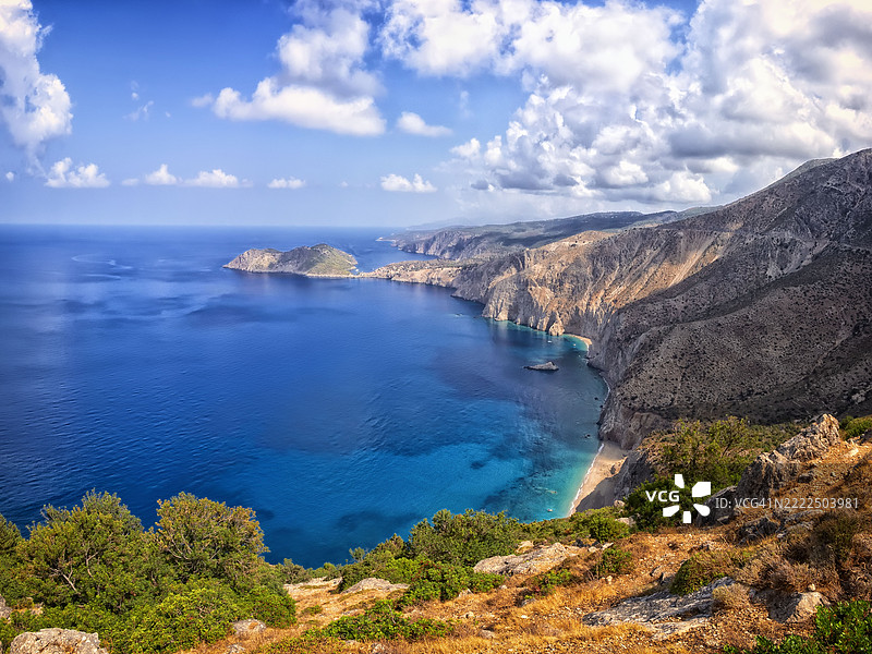 希腊伊奥尼亚群岛的海洋与天空的美丽景色图片素材