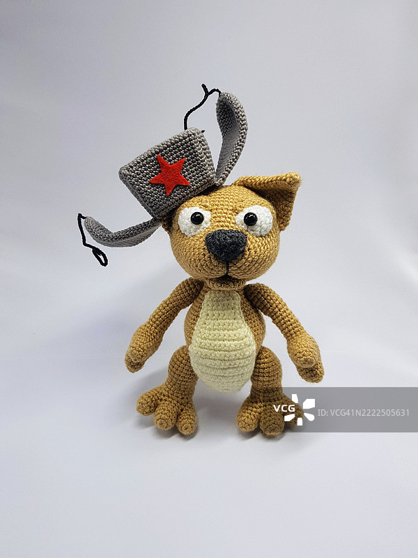 白色背景下的毛绒玩具特写，英国罗奇代尔图片素材