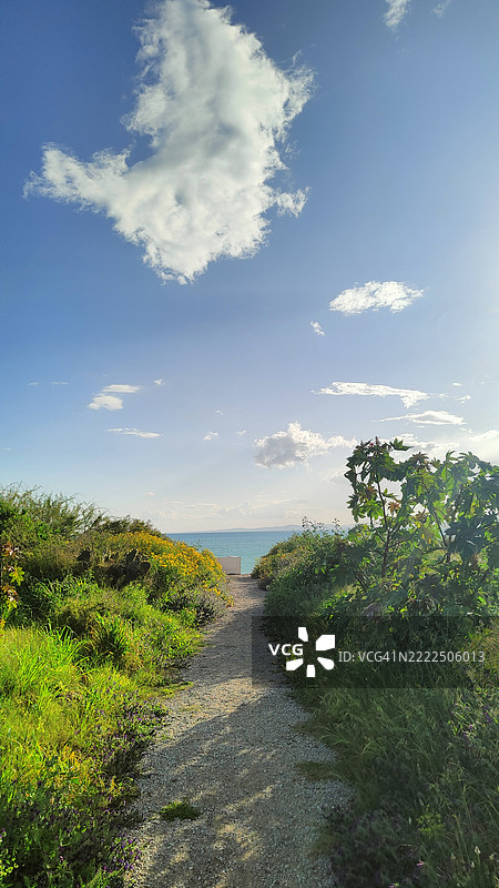 突尼斯纳布尔哈马梅特的海洋与天空的美丽景色图片素材