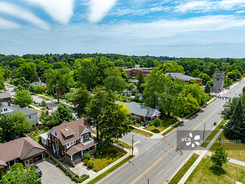 安大略省西姆科镇林伍德公园的鸟瞰图图片素材