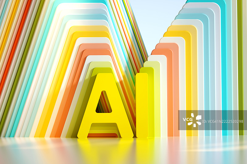 扭曲的人工智能标志图片素材