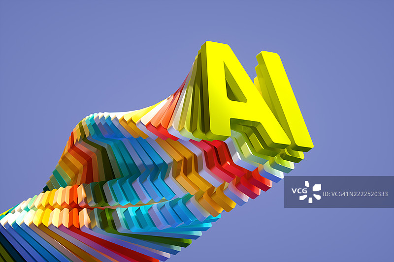 扭曲的人工智能标志图片素材