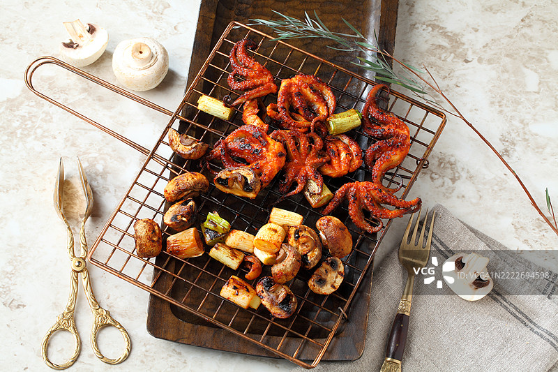 辣椒酱烤章鱼图片素材