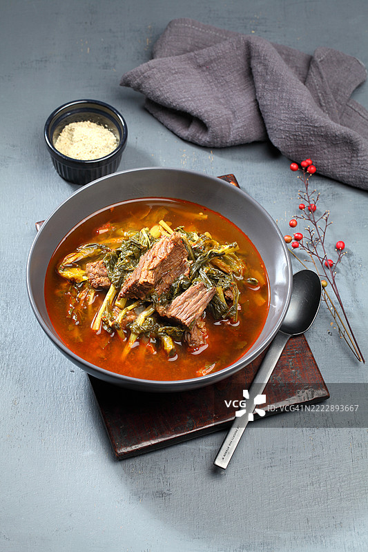 白菜羊肉汤饭图片素材