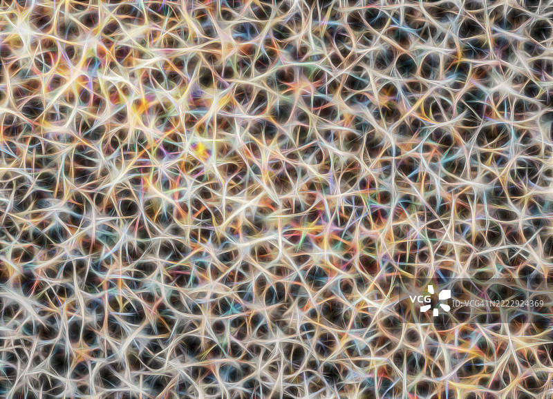 抽象背景，互联的光纤电网络传输数据。图片素材