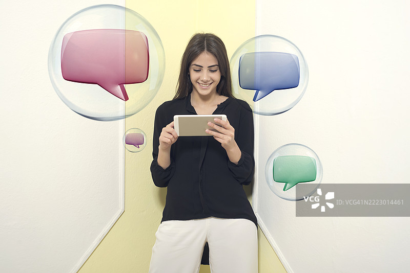 社交媒体与沟通的概念图片素材