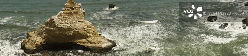 大教堂。帕拉卡斯国家保护区。秘鲁太平洋海岸的全景。图片素材