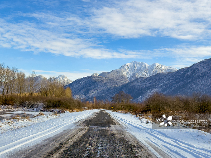 加拿大不列颠哥伦比亚省皮特梅多斯的兰尼路景观图片素材