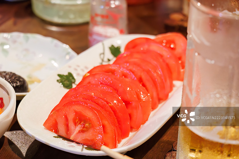 番茄刺身。图片素材