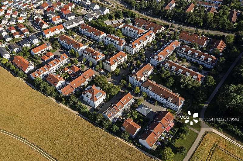 从上方俯瞰的住宅区图片素材