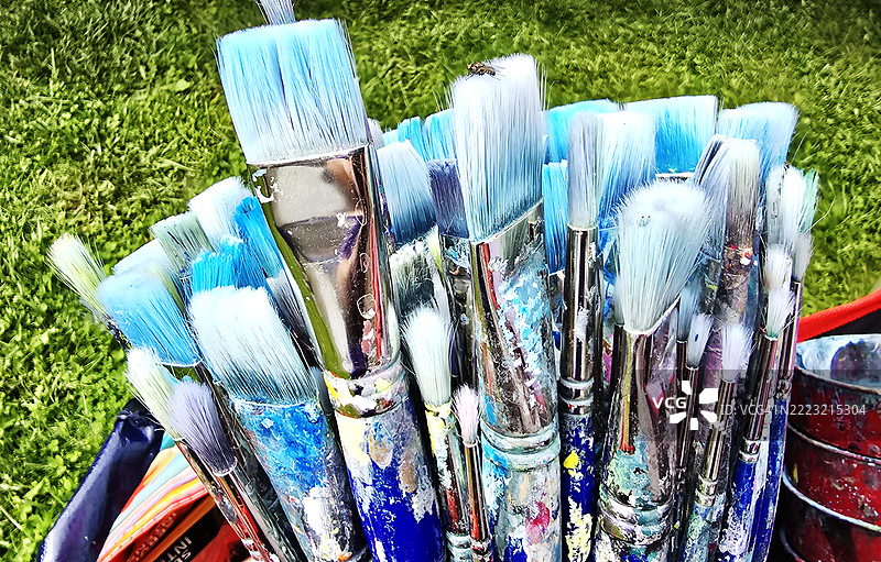 艺术家画笔的收藏图片素材