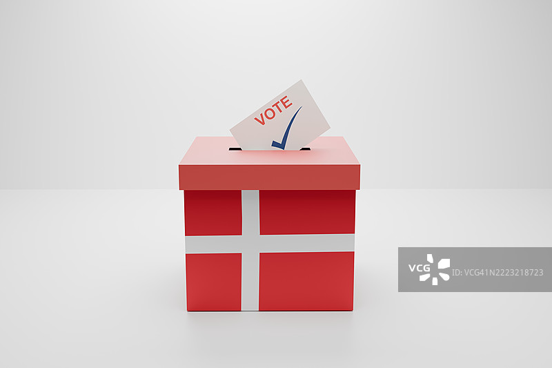 丹麦选举概念与投票箱图片素材