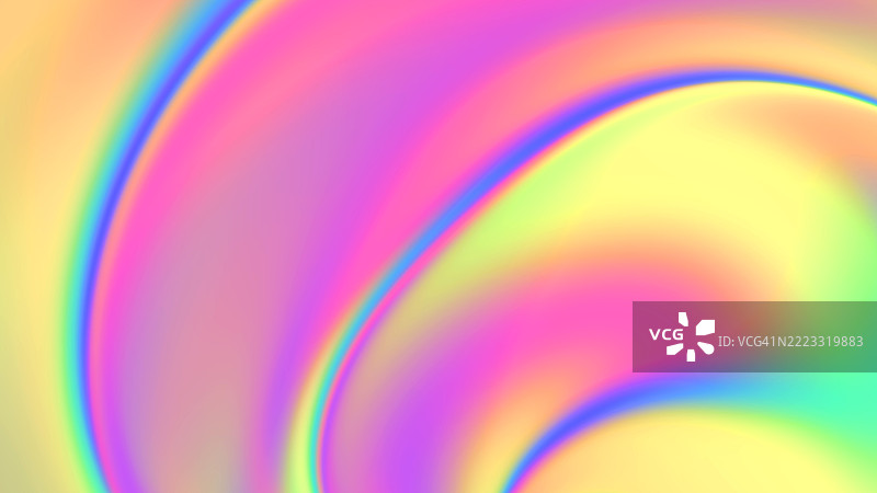 柔和的粉彩彩虹漩涡抽象背景。梦幻般的粉彩漩涡，平滑的渐变色彩包括粉红色、黄色、紫色和绿色，形成柔和流畅的抽象设计。图片素材