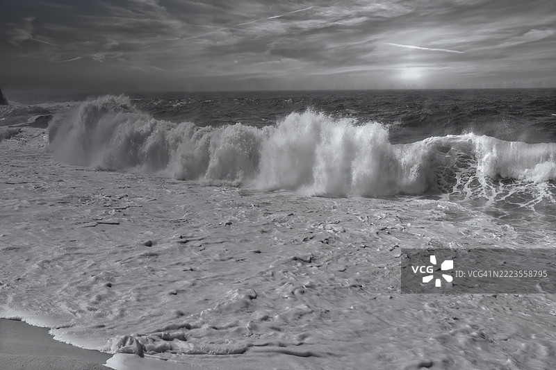 葡萄牙莱里亚海洋与天空的美丽景色图片素材