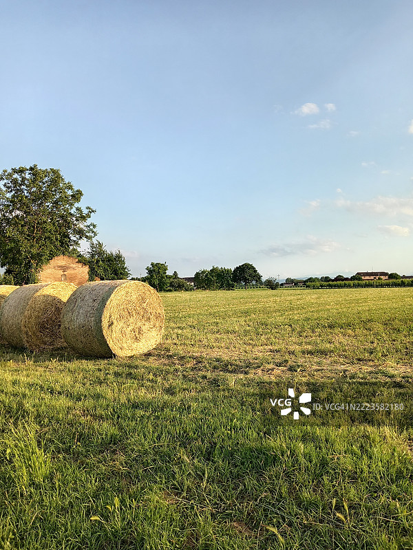 意大利艾米利亚-罗马涅的天空下的田野美景图片素材