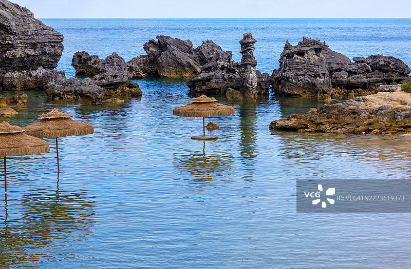 百慕大烟草湾的水中伞具图片素材