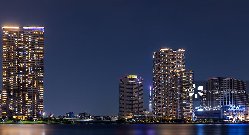 东京夜景天际线图片素材