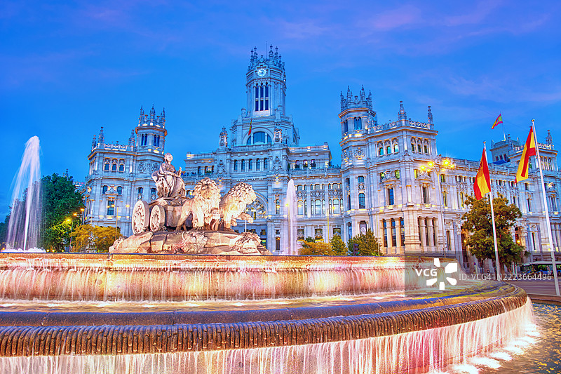 西班牙马德里的西贝尔喷泉。图片素材