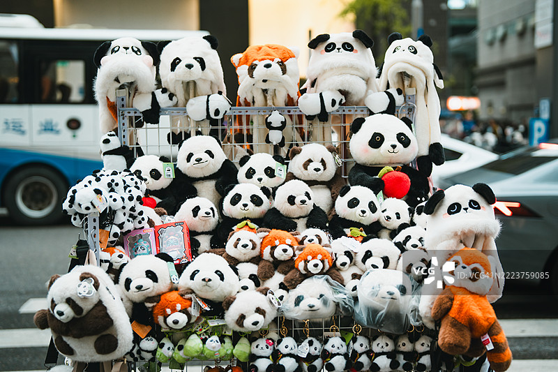 成都四川的熊猫玩偶商店图片素材