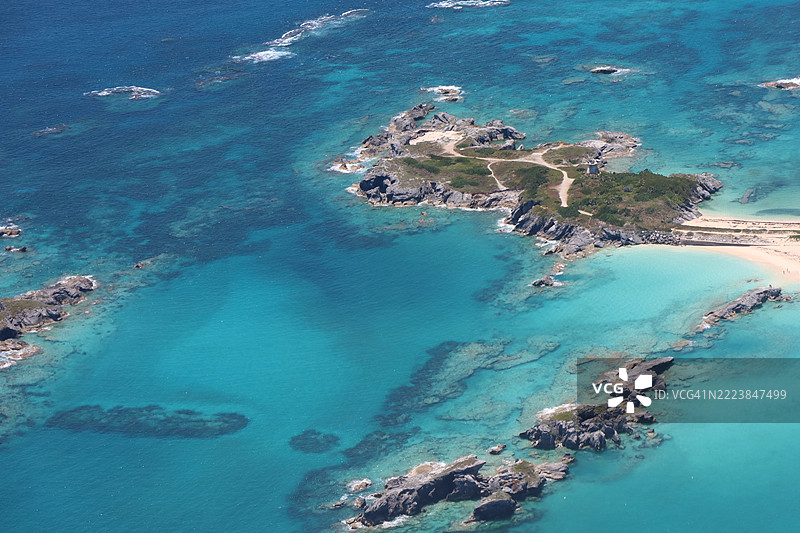 百慕大库珀岛空中俯瞰图片素材